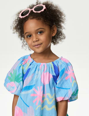 Pure Cotton Tropical Print Top (2-8 Yrs) - HR