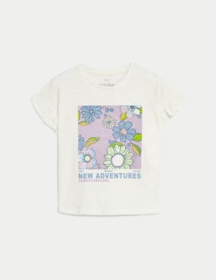 Pure Cotton Floral T-Shirt (2-8 Yrs)