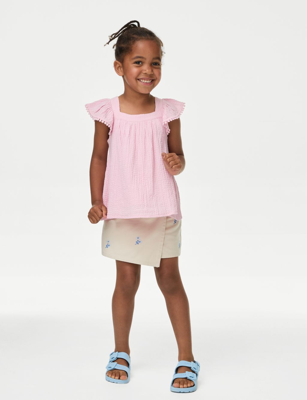 Crinkle Frill Sleeve Top (2-8 Yrs)