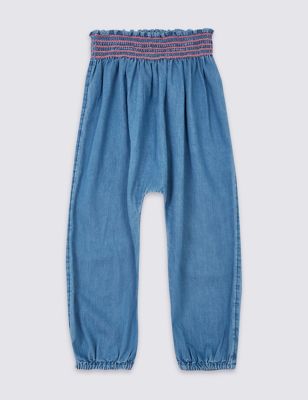 Pure Cotton Chambray Trousers (3 Months - 7 Years) | M&S