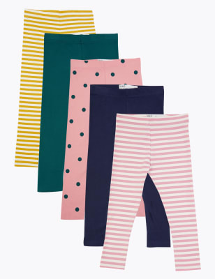 Lot de 5&nbsp;leggings faciles &agrave; enfiler, parfaits pour le quotidien (du 3&nbsp;mois au 7&nbsp;ans)