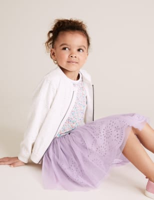 Jupe style tutu en tulle à motif brodé (du 2 au 7 ans) - Lilac