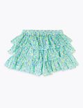 Pure Cotton Floral Ruffled Skort (2-7 Yrs)