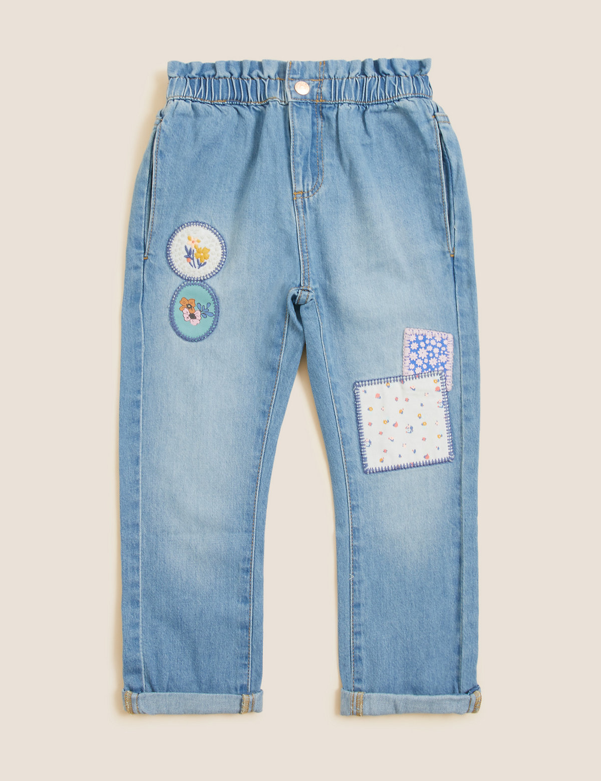 Regular Denim Embroidered Jeans