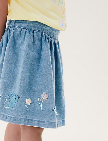 Mini Denim Embroidered Skirt (2-7 Yrs)