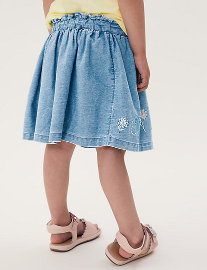 Mini Denim Embroidered Skirt (2-7 Yrs)