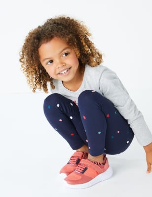 Leggings en coton &agrave; imprim&eacute; pois (du 3&nbsp;mois au 7&nbsp;ans)