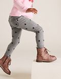 Cotton Embroidered Spotted Jeggings (2-7 Yrs)