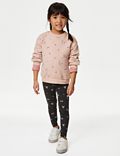 Katoenrijke legging met speels bloemmotief (2-8 jaar)