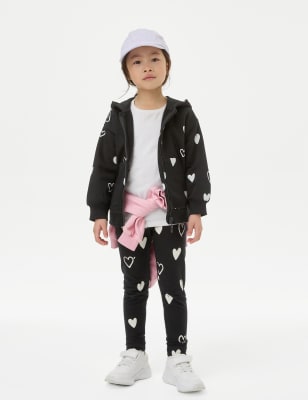 Cotton Rich Ribbed Floral Flared Legging (2-8 Years)