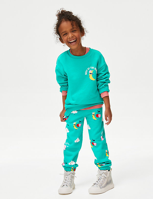 Cotton Rich Printed Joggers (2-8 Yrs) - CY
