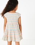 Cotton Seersucker Striped Dress (2-7 Yrs)
