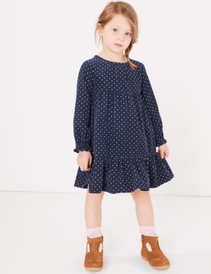 Robe en velours c&ocirc;tel&eacute; 100&nbsp;% coton &agrave; imprim&eacute; pois (du 3&nbsp;mois au 7&nbsp;ans)