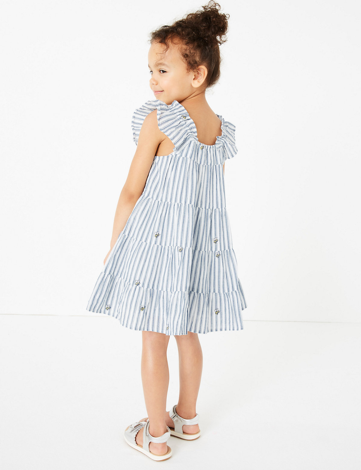 Cotton Bee Embroidered Dress (2-7 Yrs)