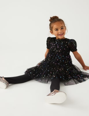 Black tulle outlet dress with stars