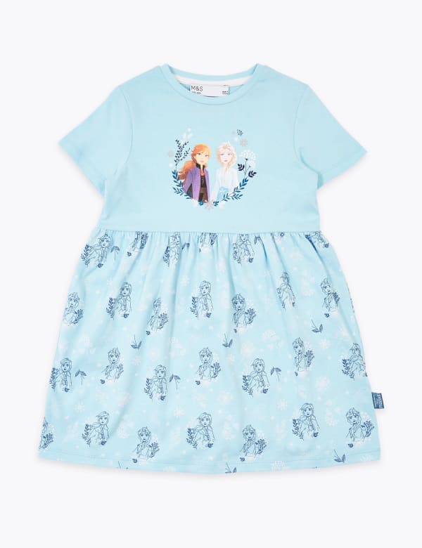 Cotton Disney Frozen 2 Elsa Anna Dress 2 10 Yrs M S