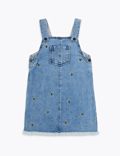 Denim Embroidered Bee Pinny (2-7 Yrs)