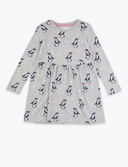 Cotton Penguin Dress (3 Months - 7 Years)