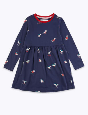 Robe en coton &agrave; imprim&eacute; licorne (du 3&nbsp;mois au 7&nbsp;ans)