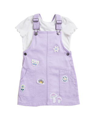 

M&S Collection Latzkleid-Outfit mit hohem Baumwollanteil (2-7 J.) - Lilac, Lilac