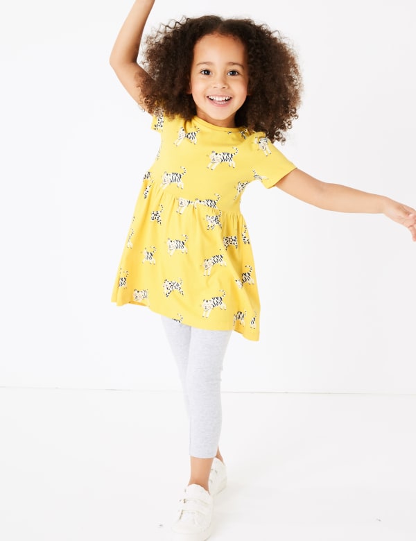 Cotton Tiger Print Dress (2-7 Yrs)
