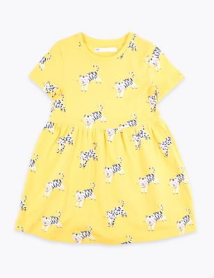 Cotton Tiger Print Dress (2-7 Yrs) | M&S