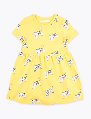 Cotton Tiger Print Dress (2-7 Yrs) | M&S