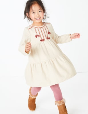 Ensemble 2&nbsp;pi&egrave;ces 100&nbsp;% coton &agrave; motif brod&eacute; (du 3&nbsp;mois au 7&nbsp;ans)