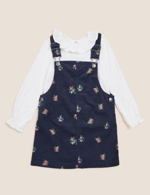 M&S Girls 2pc Cotton Rich Floral Outfit (2-7 Yrs)