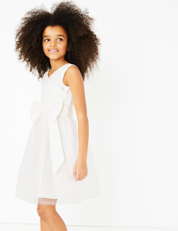 Tulle Bow Bridesmaid Dress (2-16 Yrs)