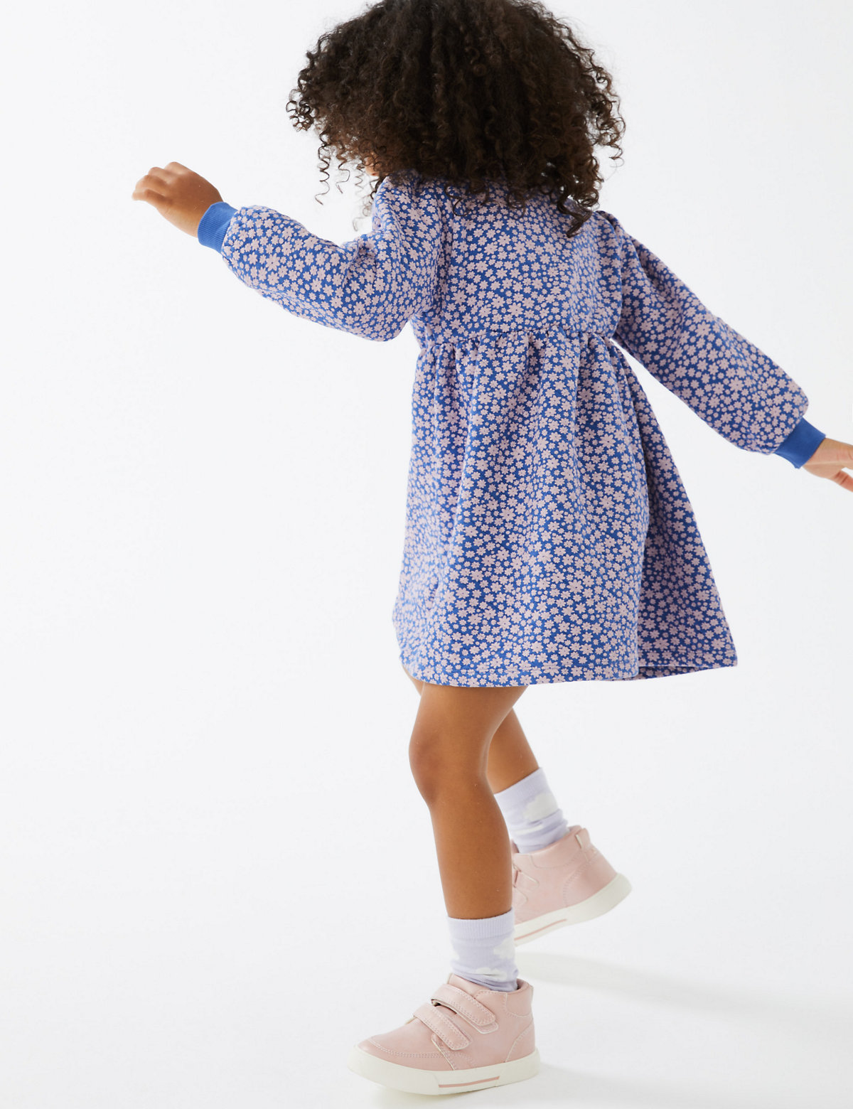 Cotton Rich Floral Quilted Dress (2-7 Yrs)