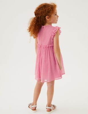 

Girls M&S Collection Floral Embroidered Dress (2-7 Yrs) - Pink, Pink