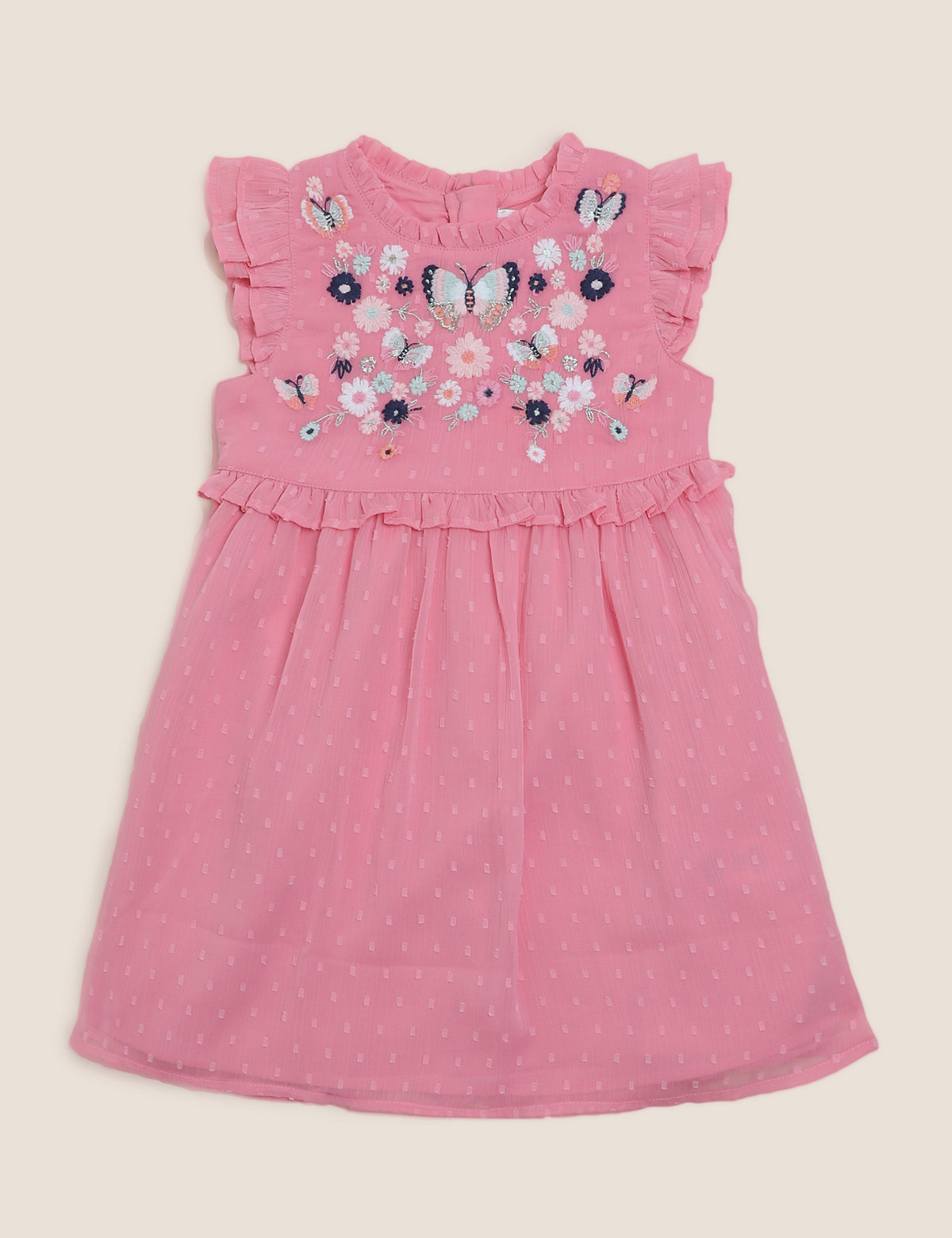 Floral Embroidered Dress (2-7 Yrs)