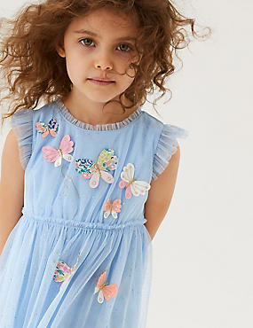 Σιφόν φόρεμα με print πεταλούδα (2-7 ετών)