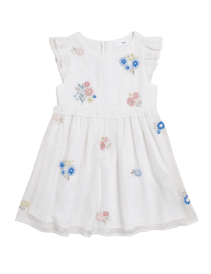 M&S Girls Chiffon Floral Dress (2-7 Yrs)