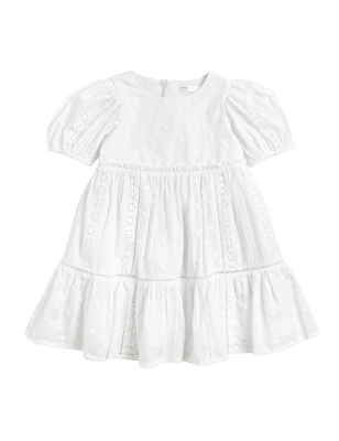 

M&S Collection Kleid aus reiner Baumwolle (2-7 J.) - White, White