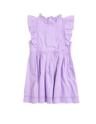 

M&S Collection Besticktes Kleid aus reiner Baumwolle (2-7 J.) - Lilac, Lilac