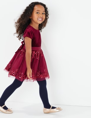 Robe de bal en velours, orn&eacute;e de sequins (du 3&nbsp;mois au 7&nbsp;ans)