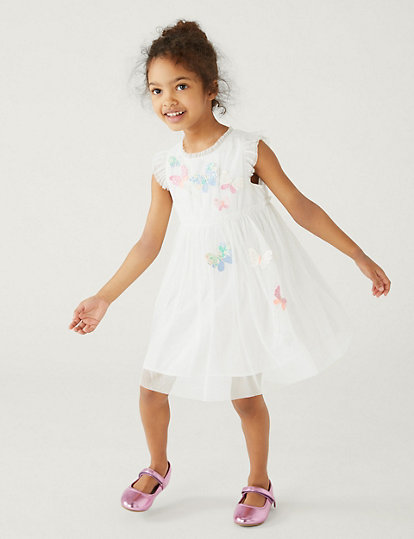 Butterfly Applique Tulle Dress