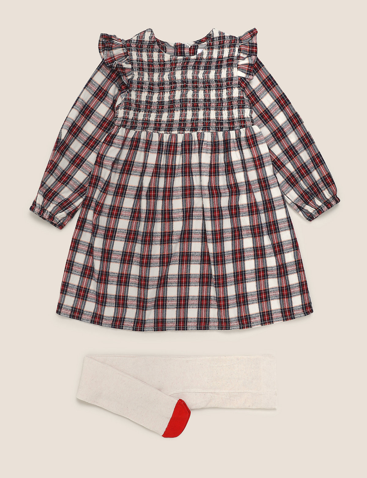 2pc Cotton Rich Checked Dress Outfit (2-7 Yrs)