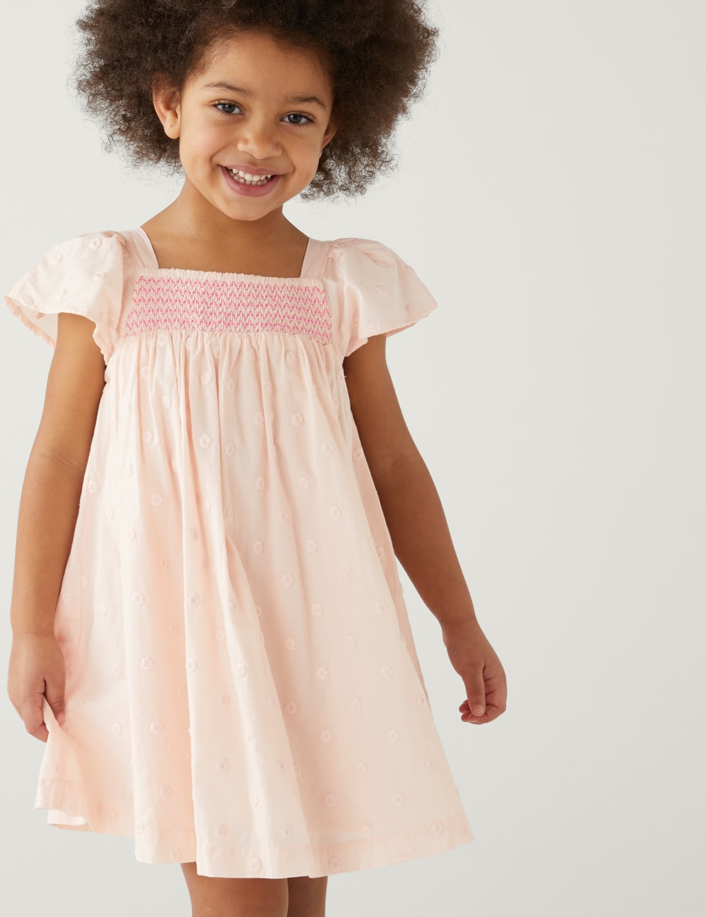 Pure Cotton Spotted Dress (2-8 Yrs) image 2