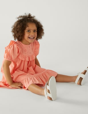 

M&S Collection Vestido 100% algodón (2-8 años) - Coral, Coral