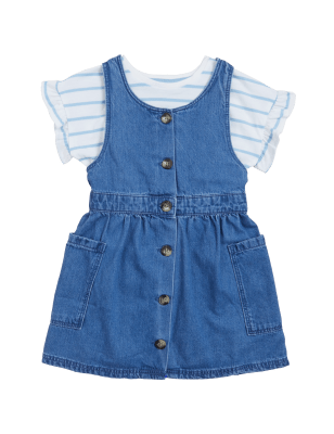 

Conjunto de 2 piezas 100% algodón con pichi (2-7 años) - Denim, Denim