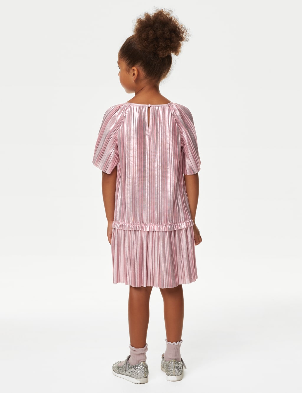 Plisse Metallic Dress (2-8 Yrs) image 4