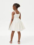 Pure Cotton Rosette Dress (2-8 Yrs)