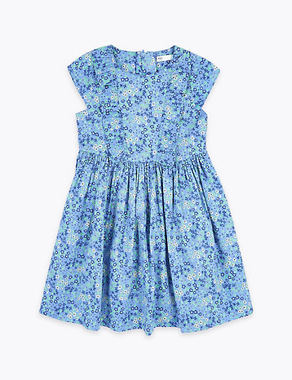 Cotton Floral Frill Dress (2-7 Years)