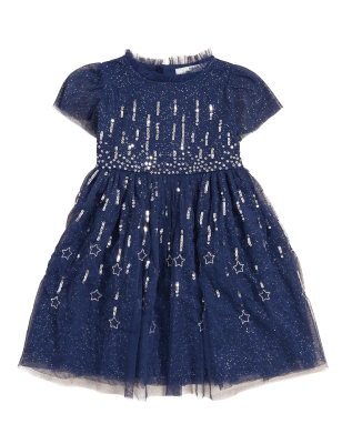 

Girls M&S Collection Sequin Party Dress (2-7 Yrs) - Navy, Navy