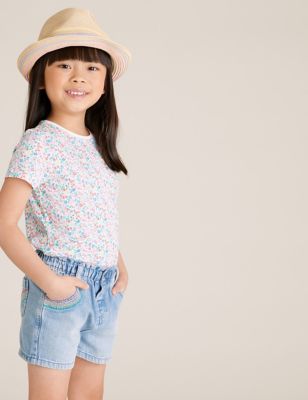 Short en jean à motif arc-en-ciel (du 2 au 7 ans) - Denim