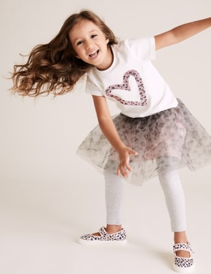 Jupe style tutu à motif léopard et paillettes (du 2 au 7 ans) - Grey