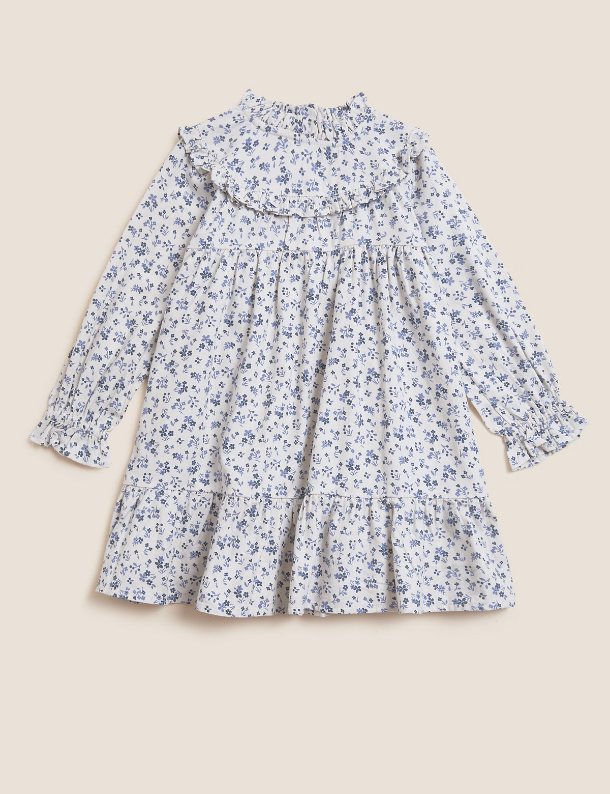 Pure Cotton Floral Print Frill Dress (2-7 Yrs)